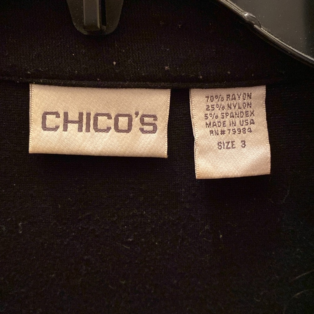 Chico's Size 3 Black rayon blazer - Picture 3 of 3